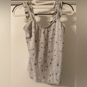 Floral Gray Camisole with Ruffle Straps